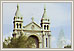  Postcard of St. Boniface Cathedral Assumption monument 1951 flood 07-169 and Record Control Centre City of Winnipeg Archives